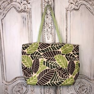 Tropical Print Large Lightweight Vacation Tote Bag